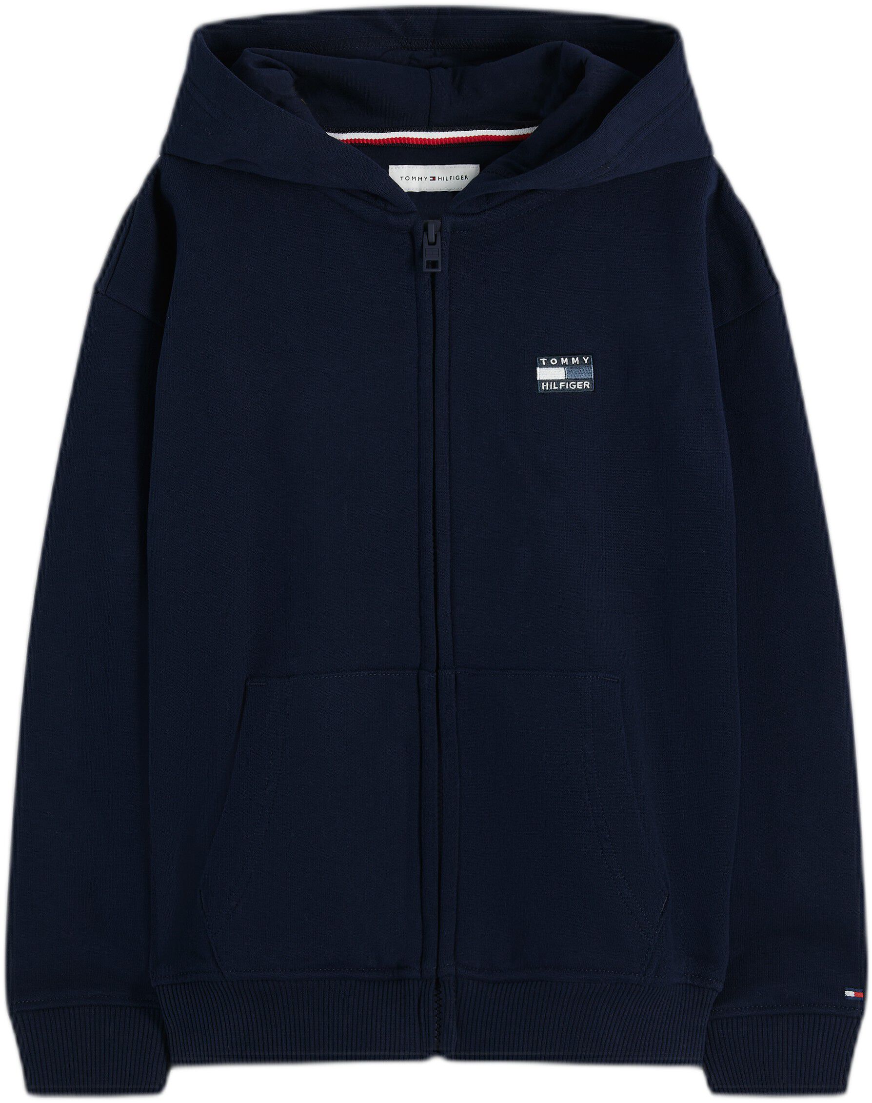 TONAL FLAG ZIP THROUGH HOODIE