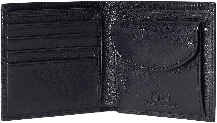 Pebbled Leather Billfold Coin Wallet
