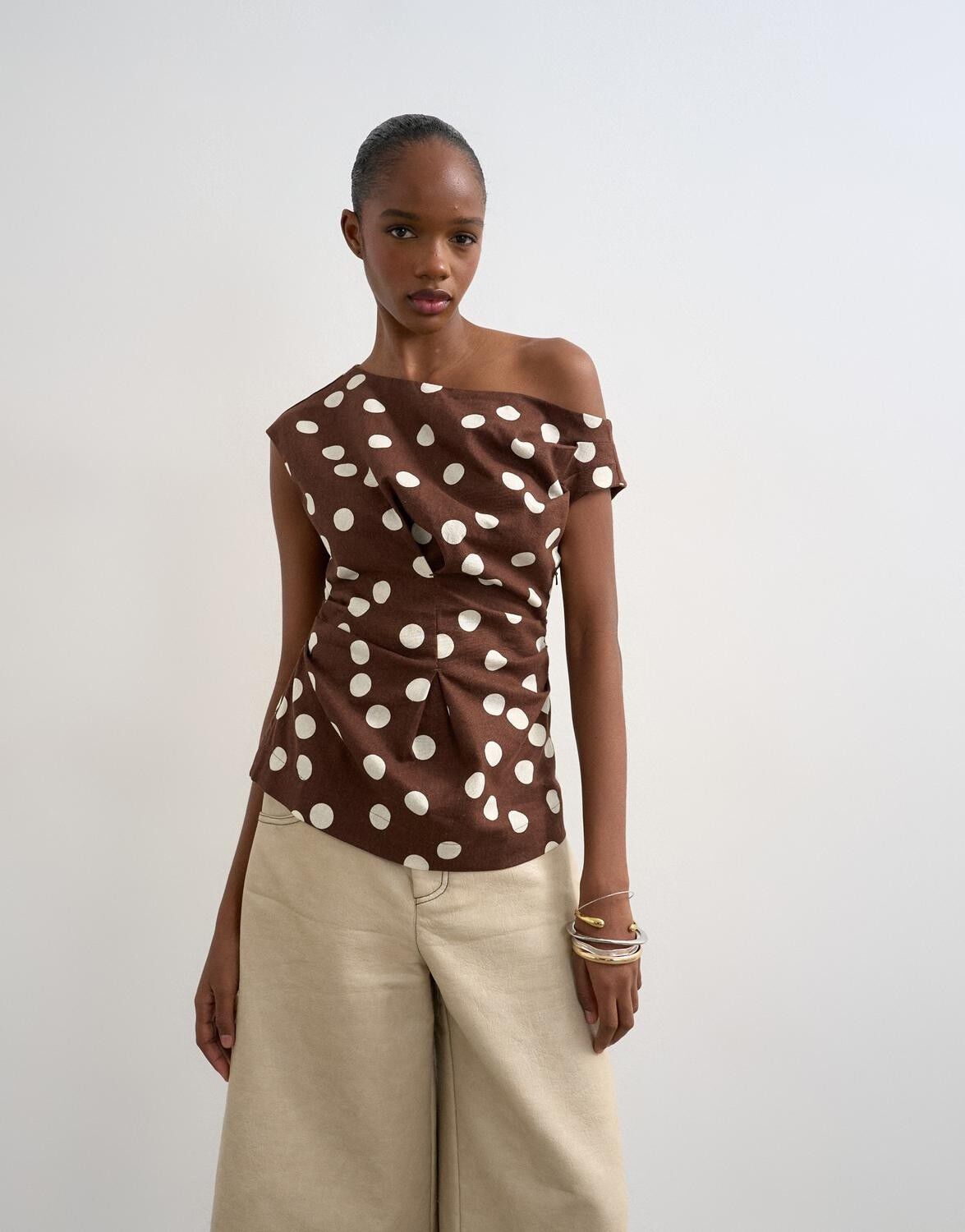 TSCASA CINCHED WAIST TOP WVN