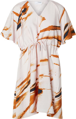 SLFATTIA SS AOP V-NECK SHORT DRESS