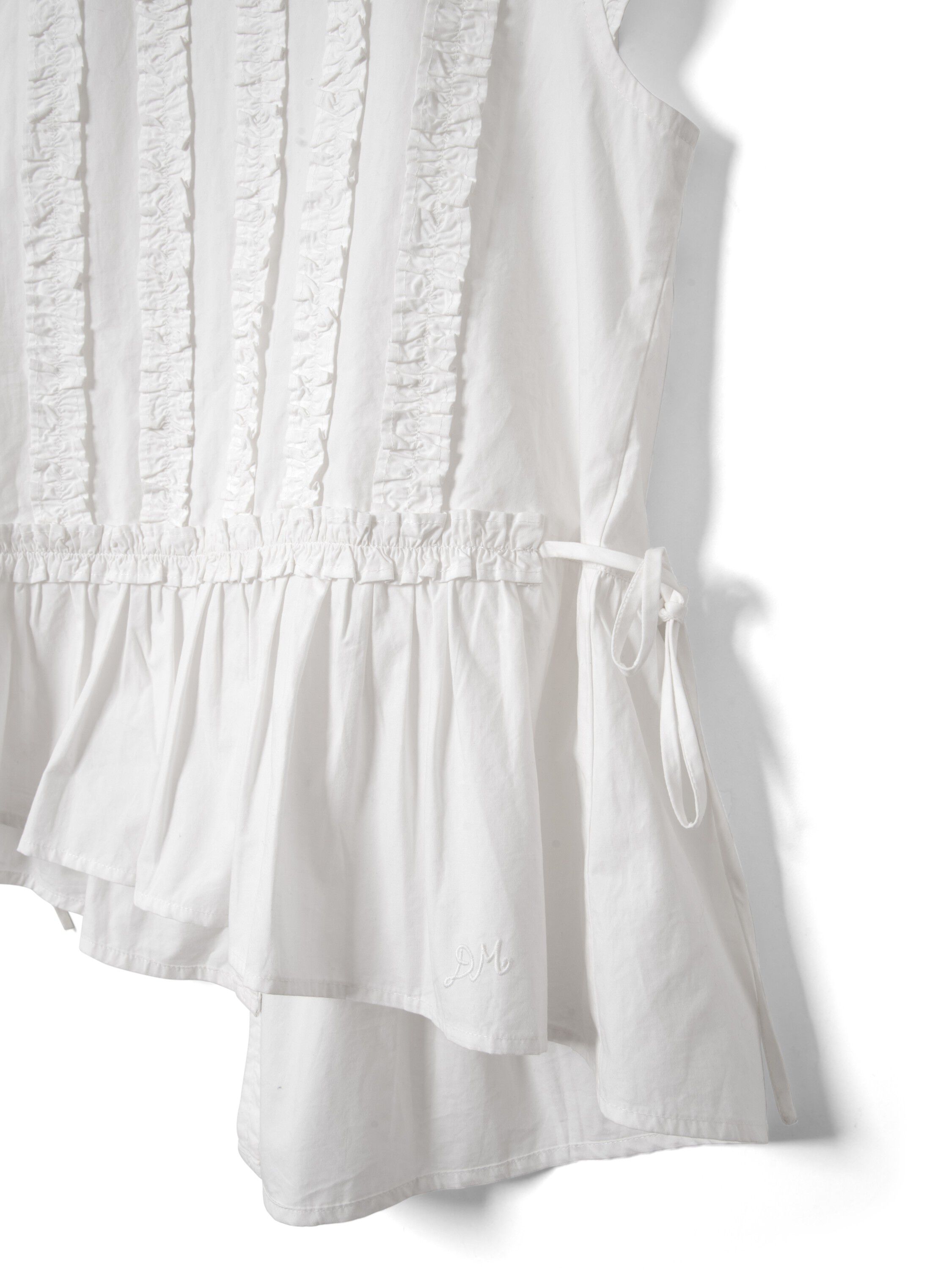LEIGHTON RUFFLE BLOUSE - WHTIE