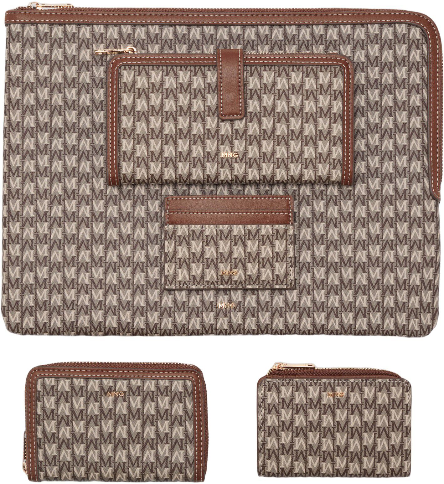 Medium wallet with logo print