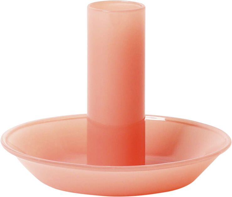 Glas lysestage, rosa, 10xø8 cm