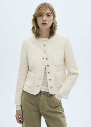 Tweed jacket with jewel buttons