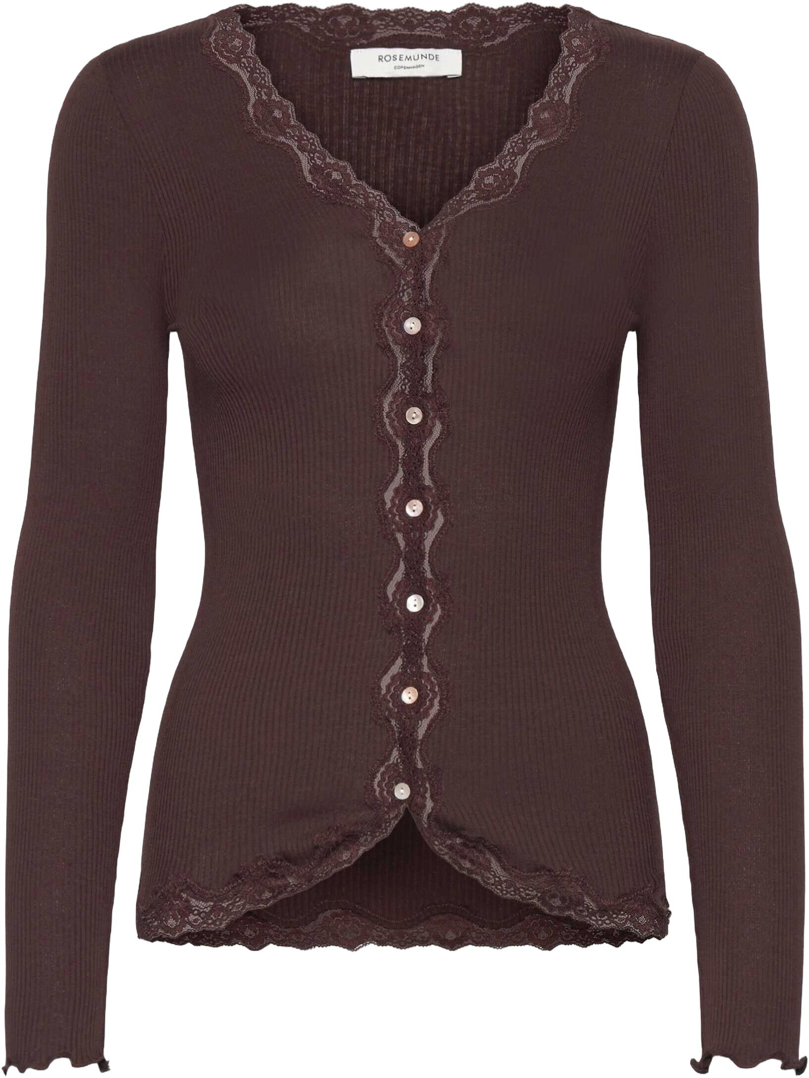 RWBabette Silk LS V-neck Lace Cardigan