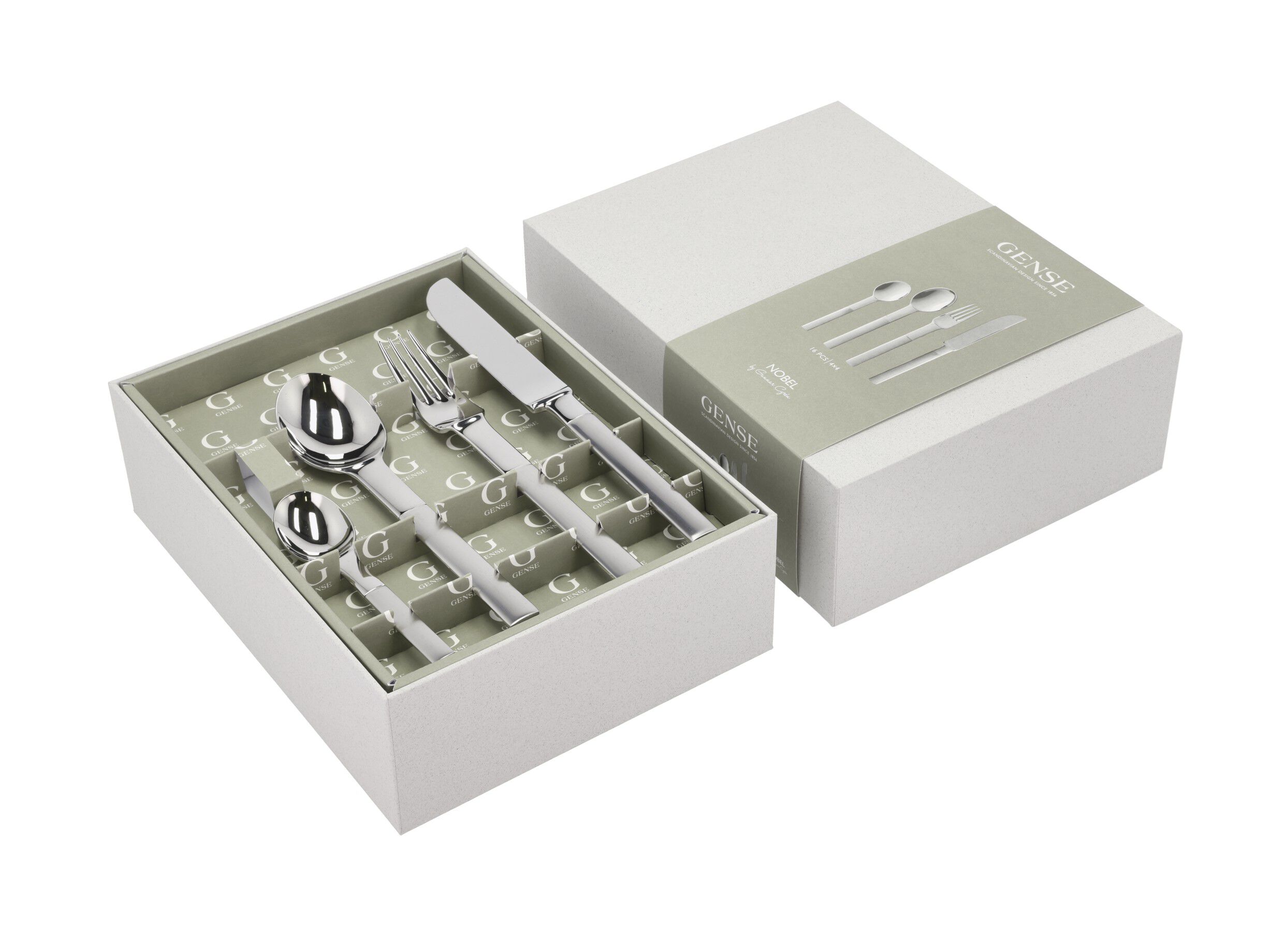 Bestiks&aelig;t Nobel 16 dele Mat/Blankt st&aring;l