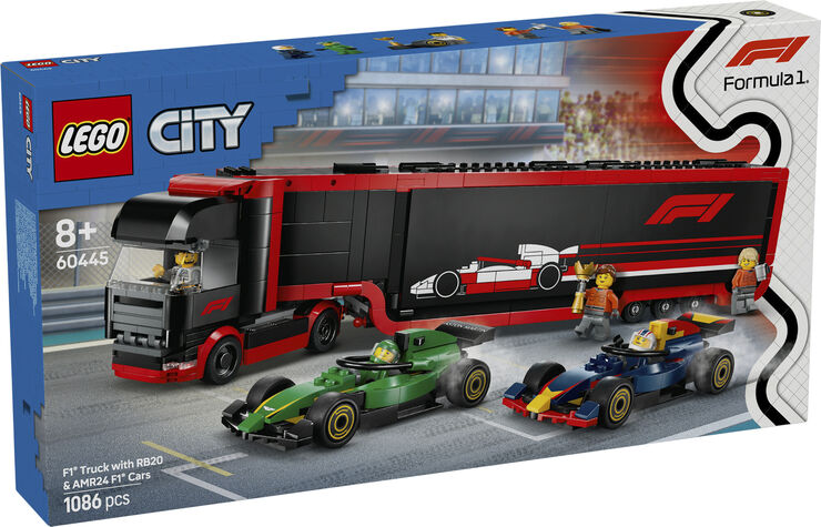 F1-lastbil med RB20 og AMR24 F1-biler 60445