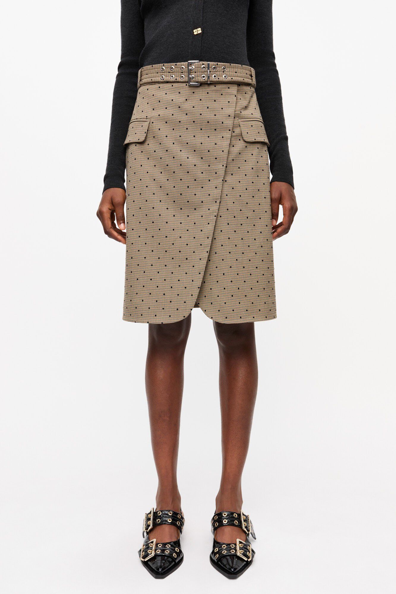 Flock Check Suiting Skirt