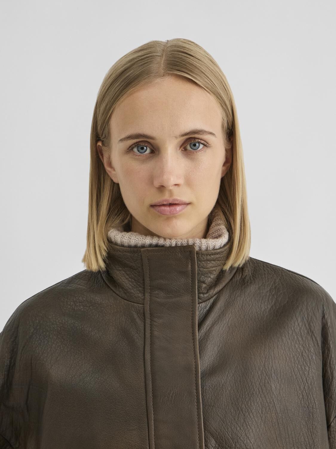 Rousimone L/S Oversized Leather Jacket/1