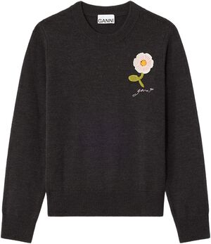 Crochet Applique Merino Sweater