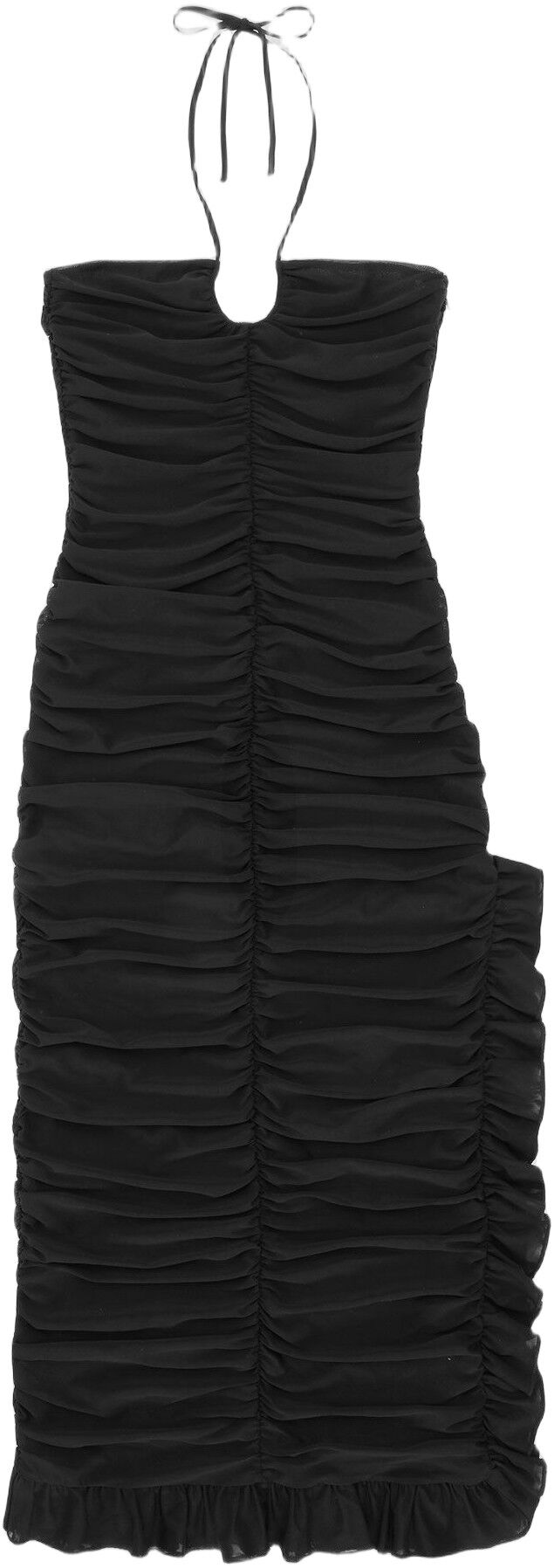 Mesh Halterneck Gather Dress