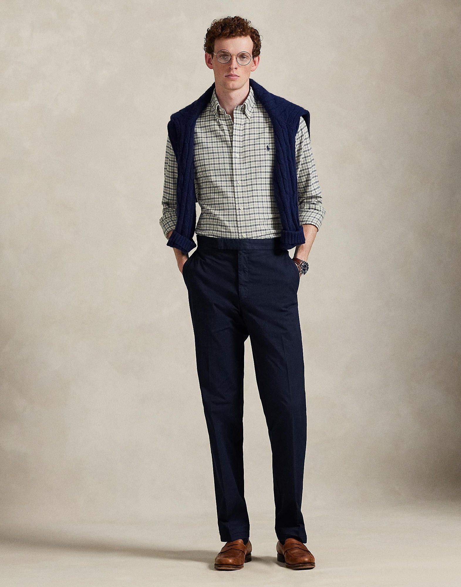 Custom Fit Plaid Performance Twill Shirt