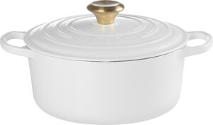 Rund støbejernsgryde 4,2L White