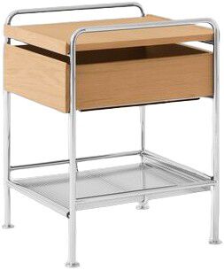 Alima Side Table NDS3 W42 D42 H54 cm Chrome Lacquered oak tr