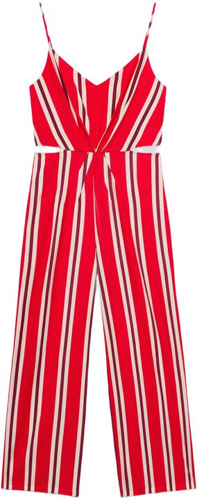 Striped jumpsuit with cut-out