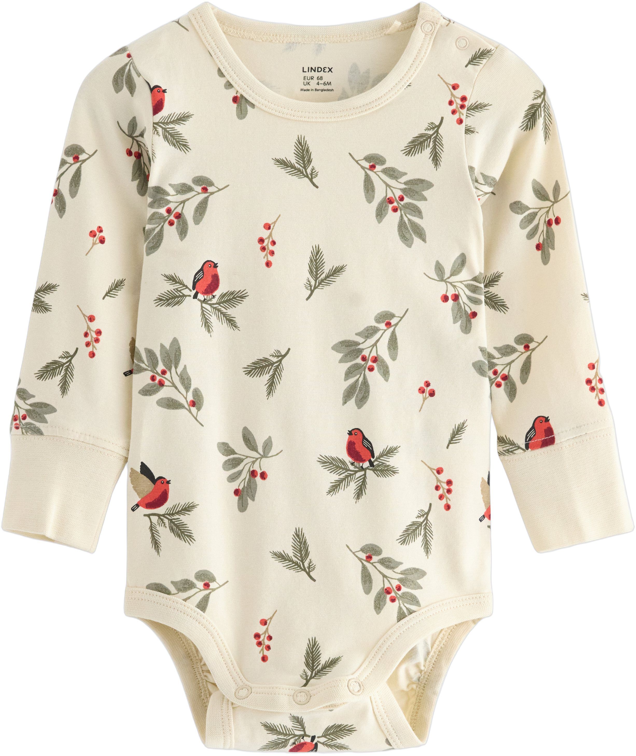 L&aring;ng&auml;rmad body i mjuk bomullstrik&aring;.