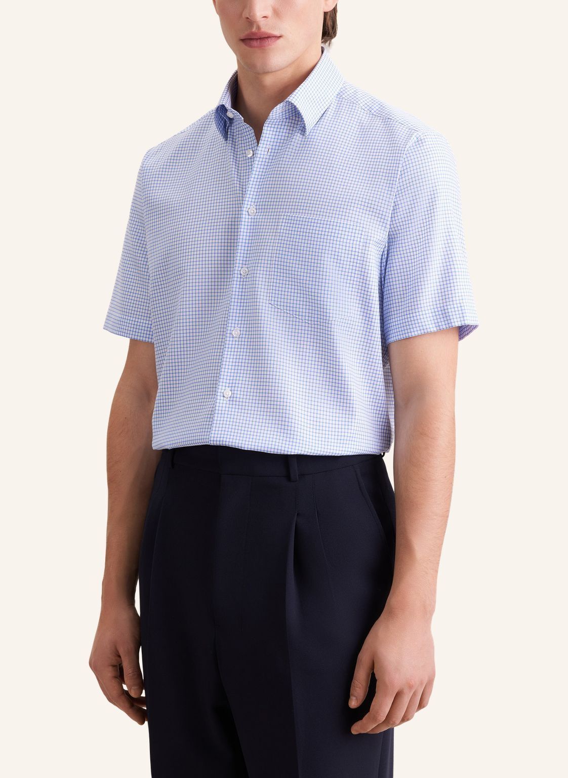 Business shirt Regular 1/2 Covered-Button-Down-Collar Check