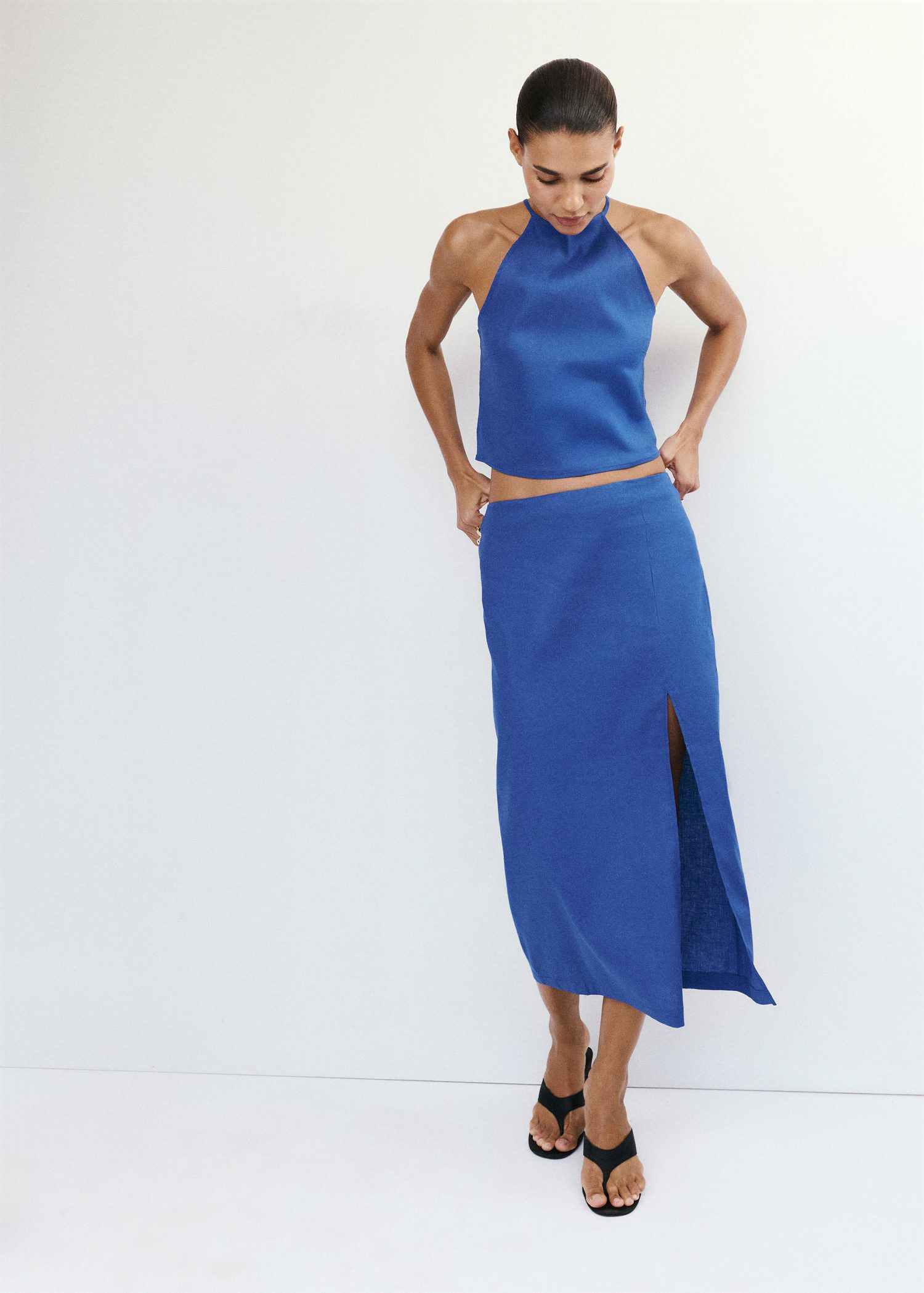 Linen cotton halter top