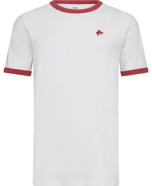 RETRO EMB RINGER TEE BRIGHT WH