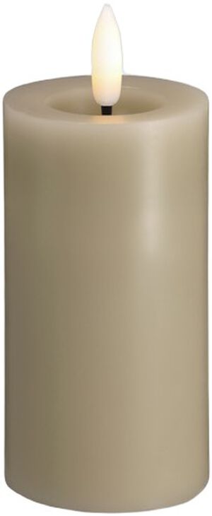 Moods & More - LED Pillar Candles, Silk, Melted, Kit grey, 4