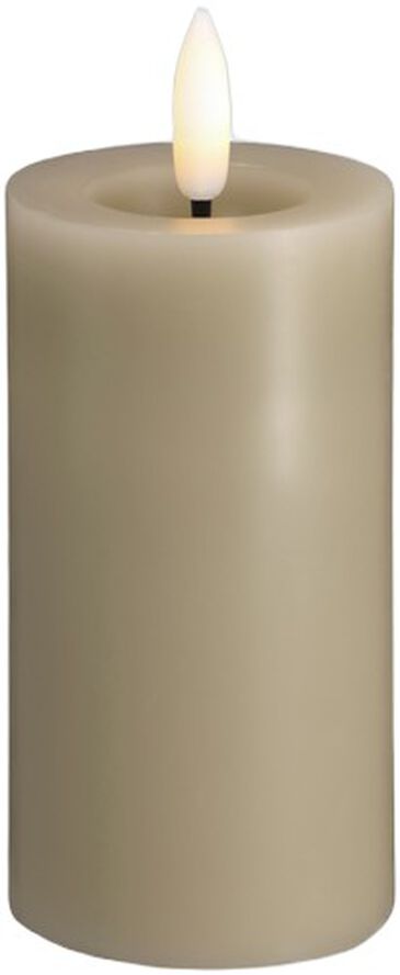 Moods & More - LED Pillar Candles, Silk, Melted, Kit grey, 4