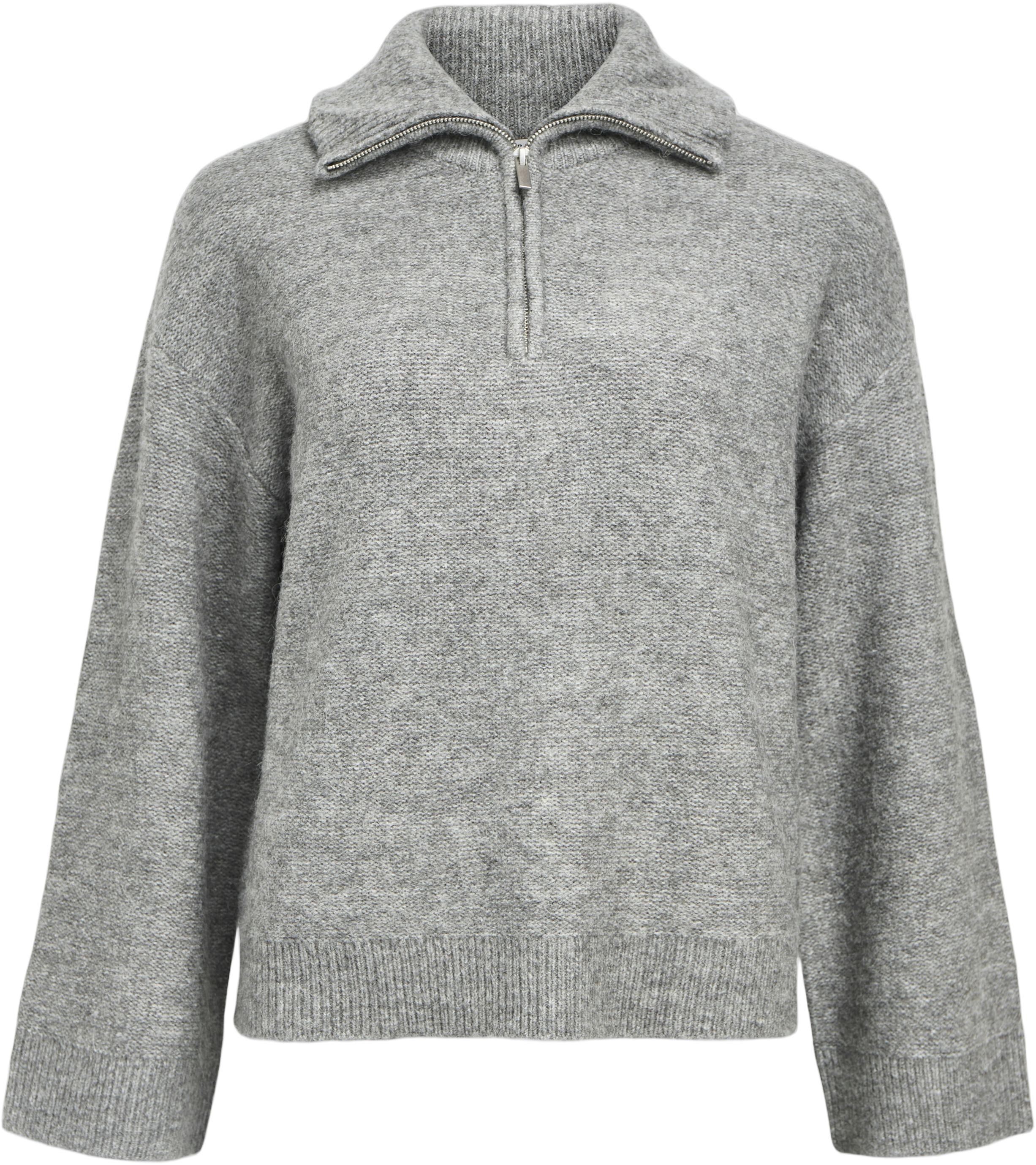 OBJDIANA LS RE ZIP HIGH NECK KNIT N