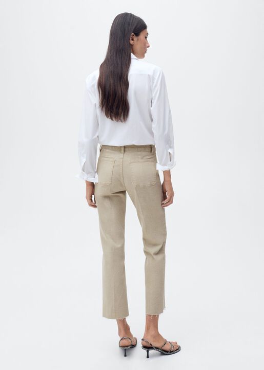 Flared cropped jeans with pockets