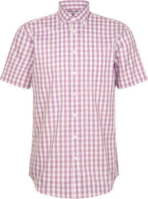 Business Shirt Regular Short sleeve Button-Down-Collar Check