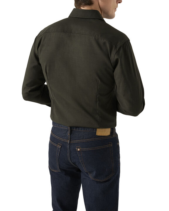 Slim Fit Dark Green Solid Merino Wool Shirt