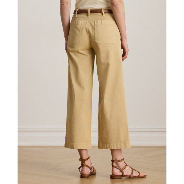 Stretch Chino Wide-Leg Cropped Pant
