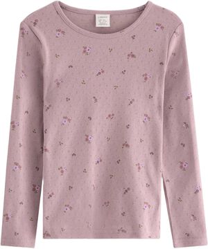 Long-sleeved top in soft cotton wit