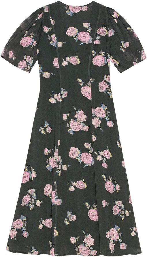 Fluid Crepe Wrap Midi Dress