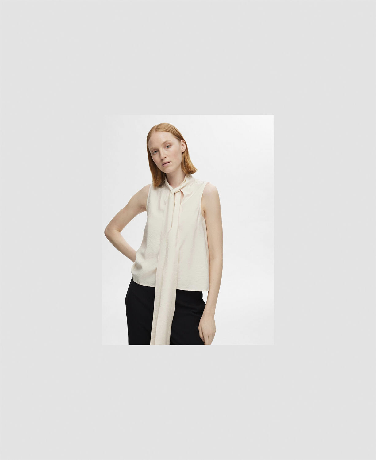 SLFCADEN SL TIE NECK TOP EX