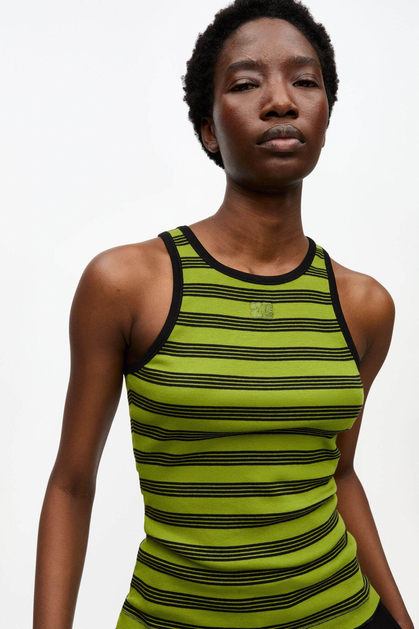 Striped Soft Cotton Rib Tank Top
