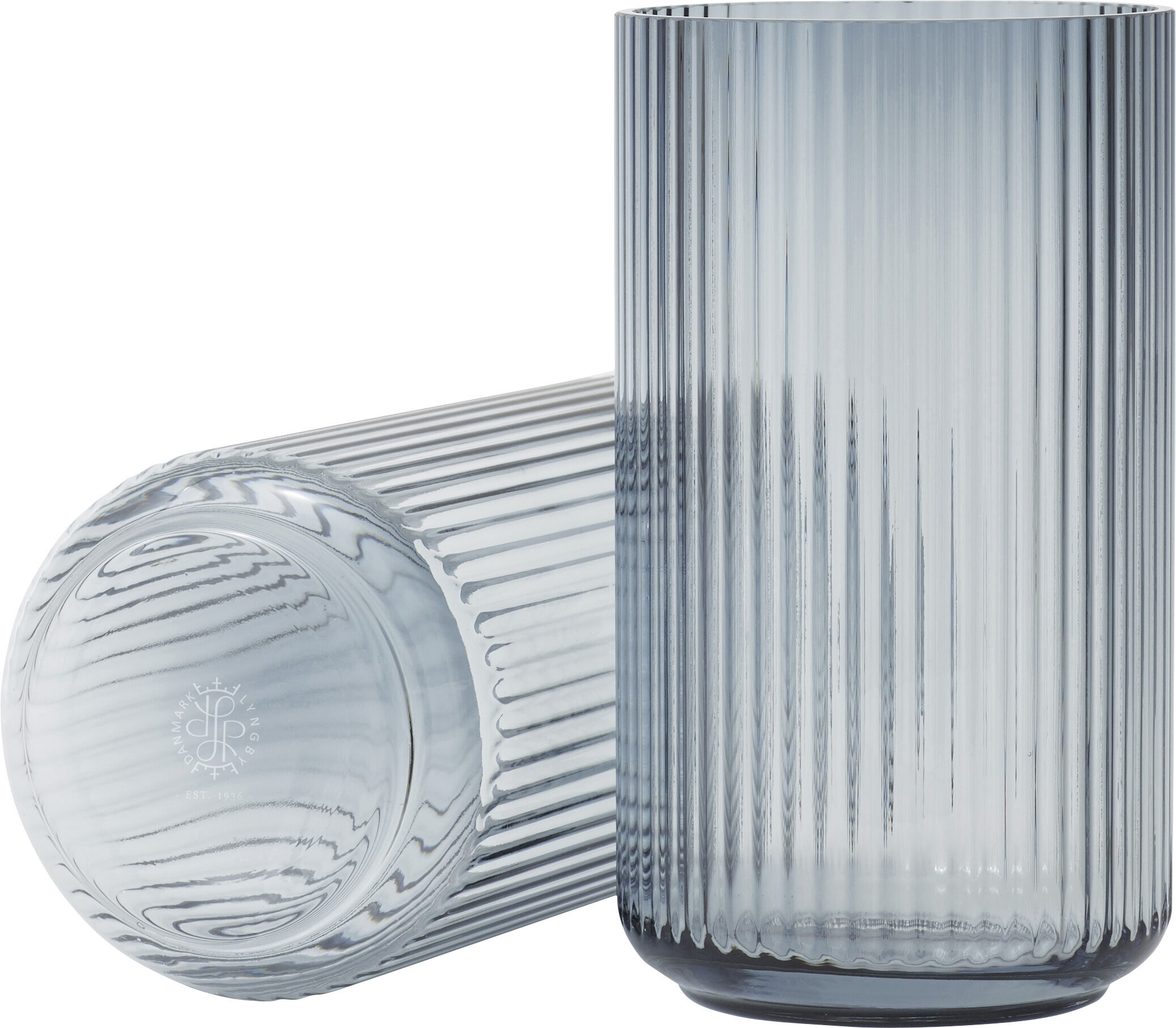 Lyngbyvasen glas bl&aring;