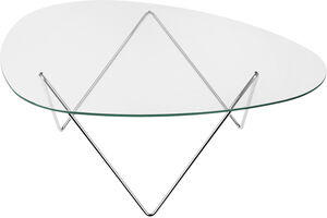 Pedrera Coffee Table Base: Chrome, Top: Transparent Glass