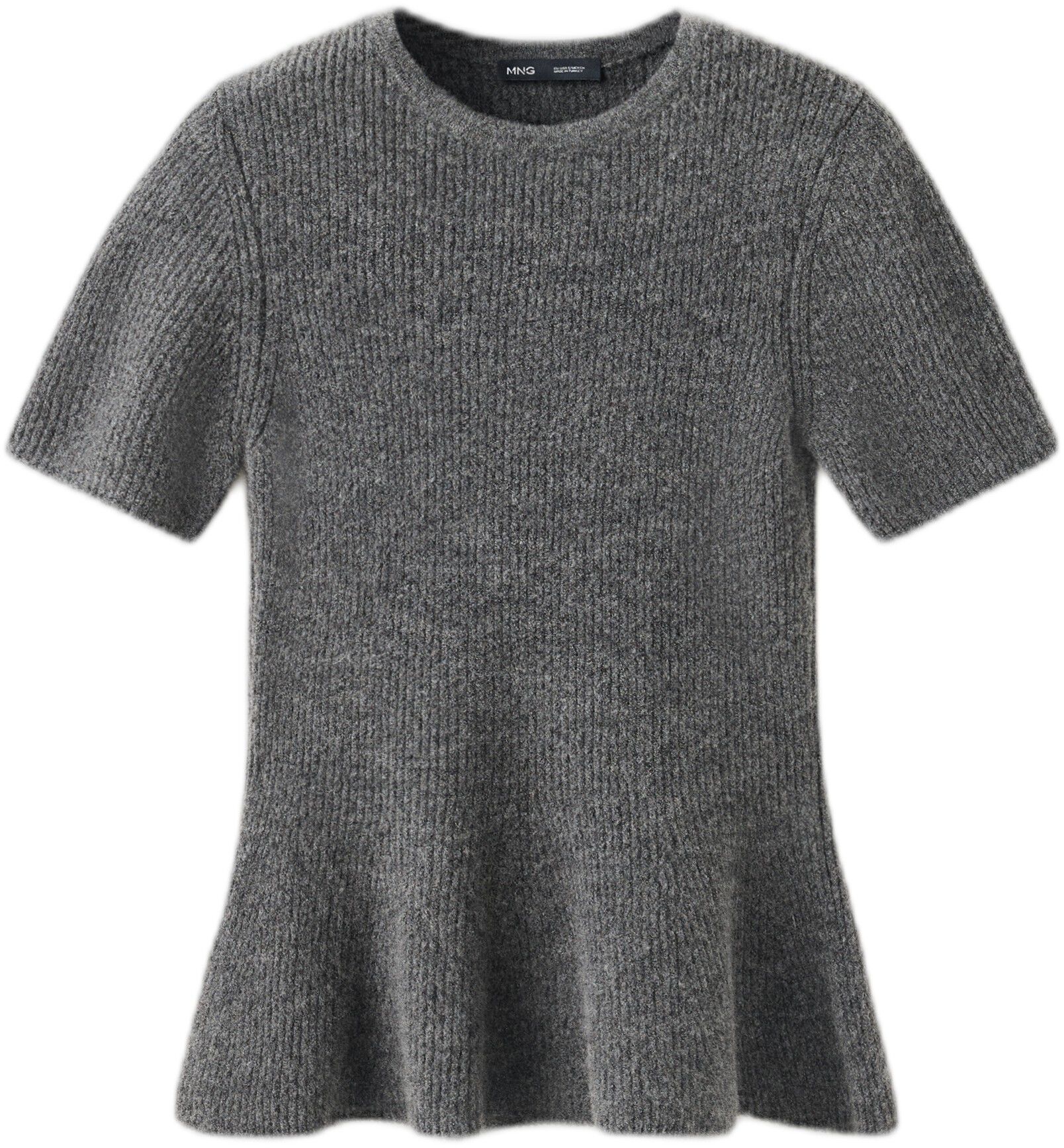 Ribbed peplum sweater