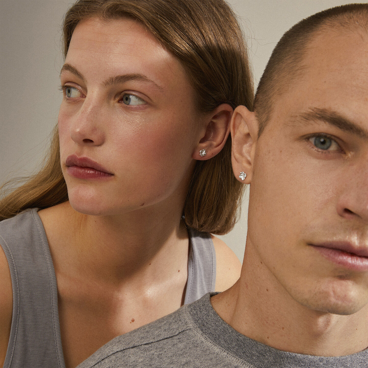 OCTAVIA recycled clover earrings silver-plated