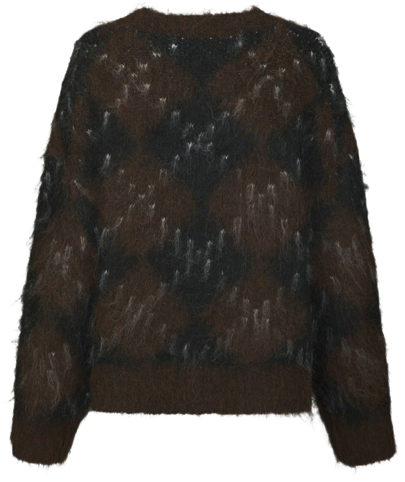 Roeme Check Fluffy Knit Blouse