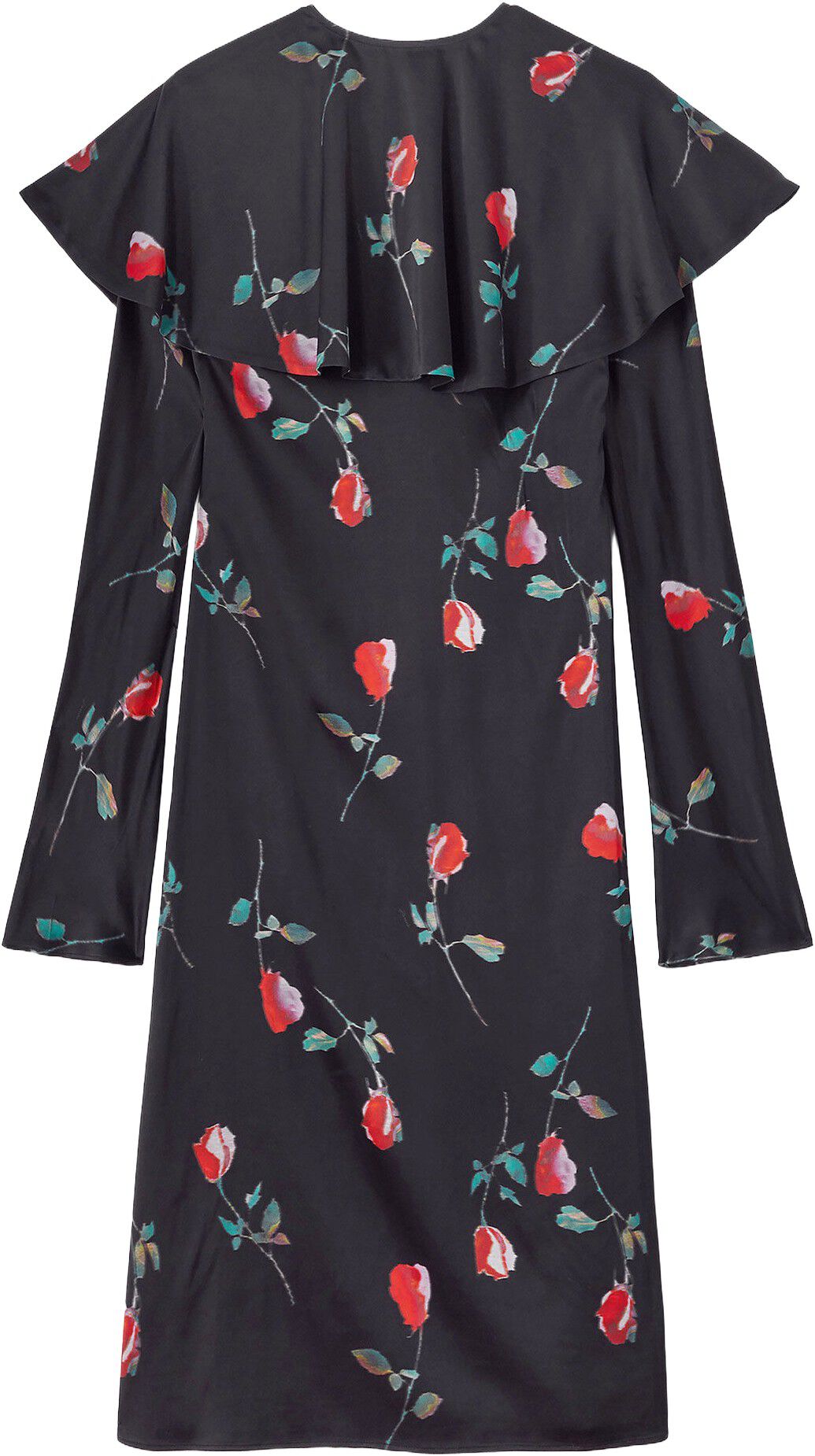 Printed Stretch Satin Midi Dress