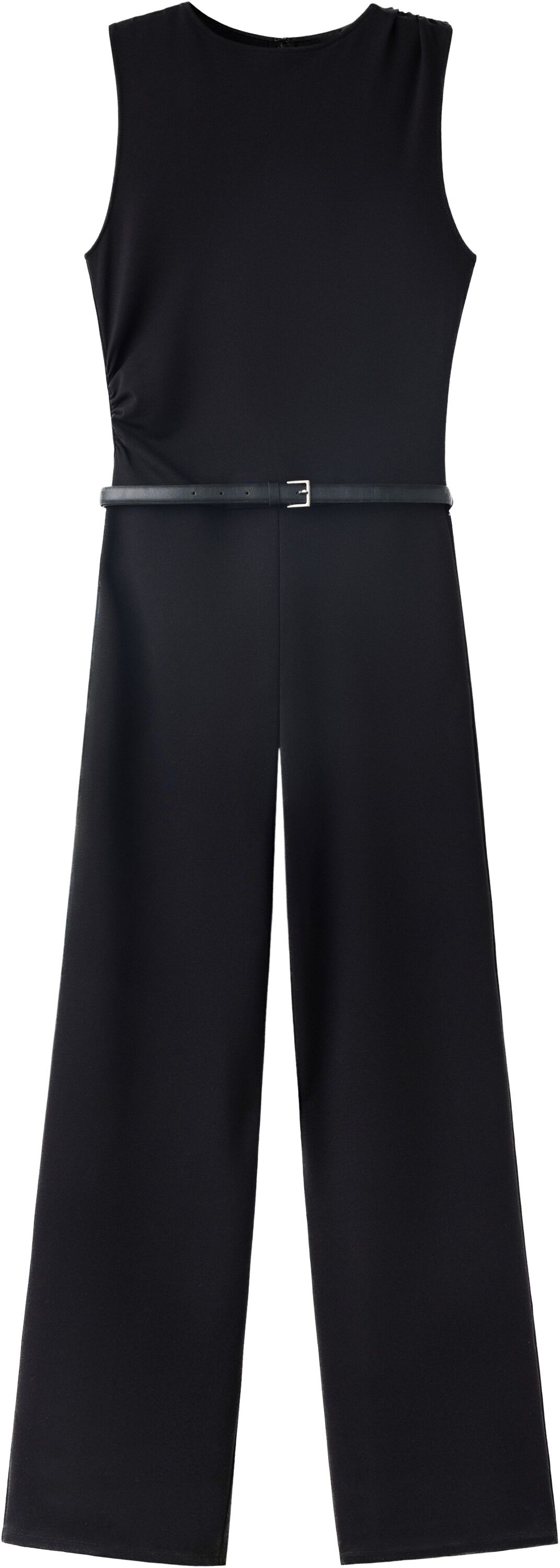 Belted jumpsuit with ruched details