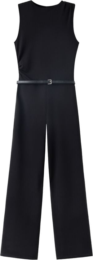 Belted jumpsuit with ruched details