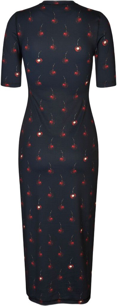 2244 Stocking Jersey, Short Sleeve Crewneck Midi Dress