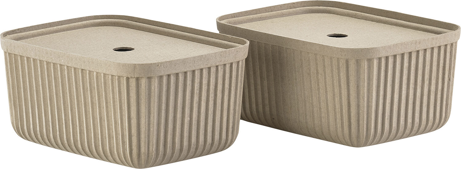 Opbevaringsboks Pulp 32 x 23 cm 2 stk. Natural Brown