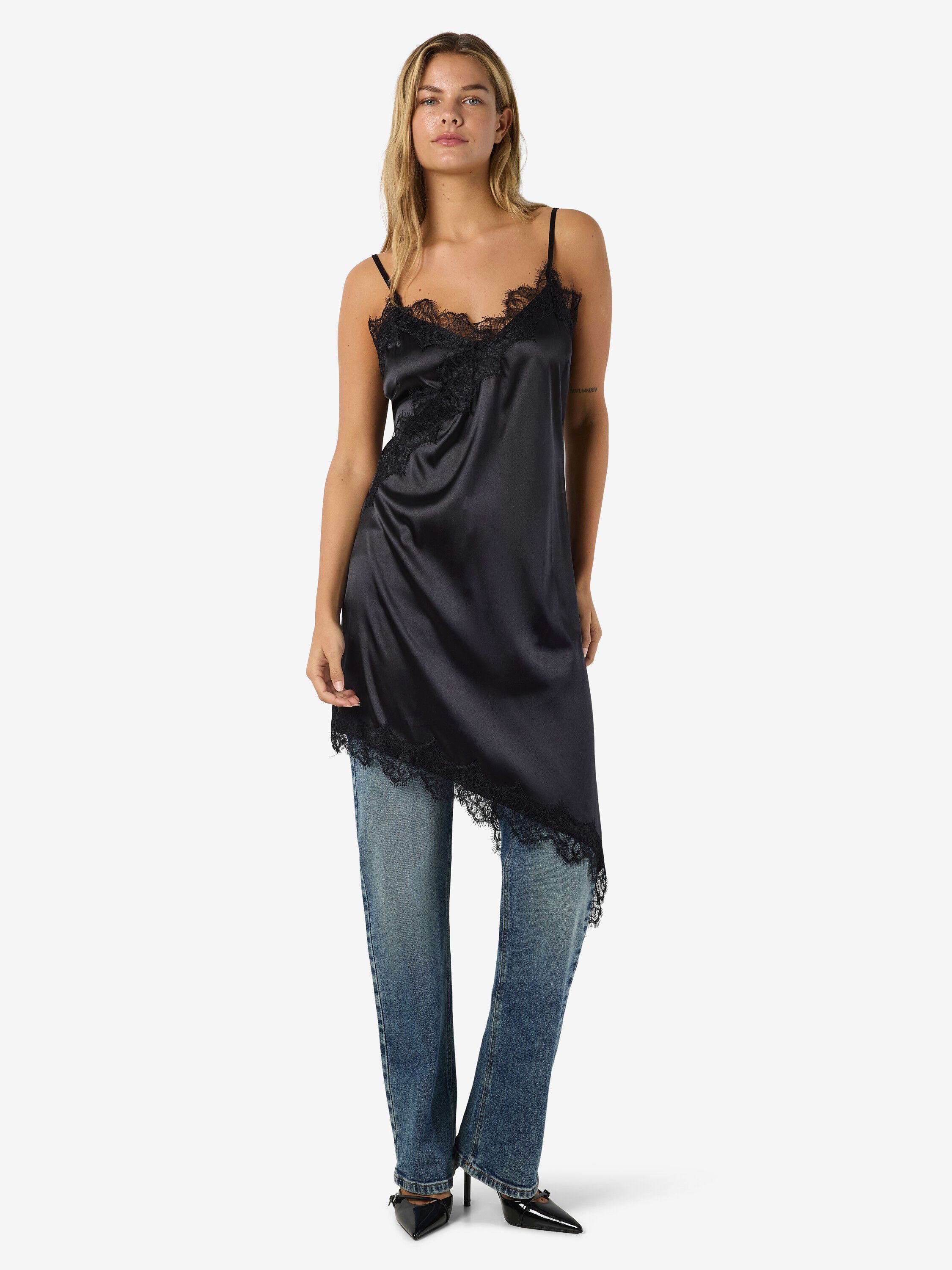 Nmsofie S/L Satin Lace Dress