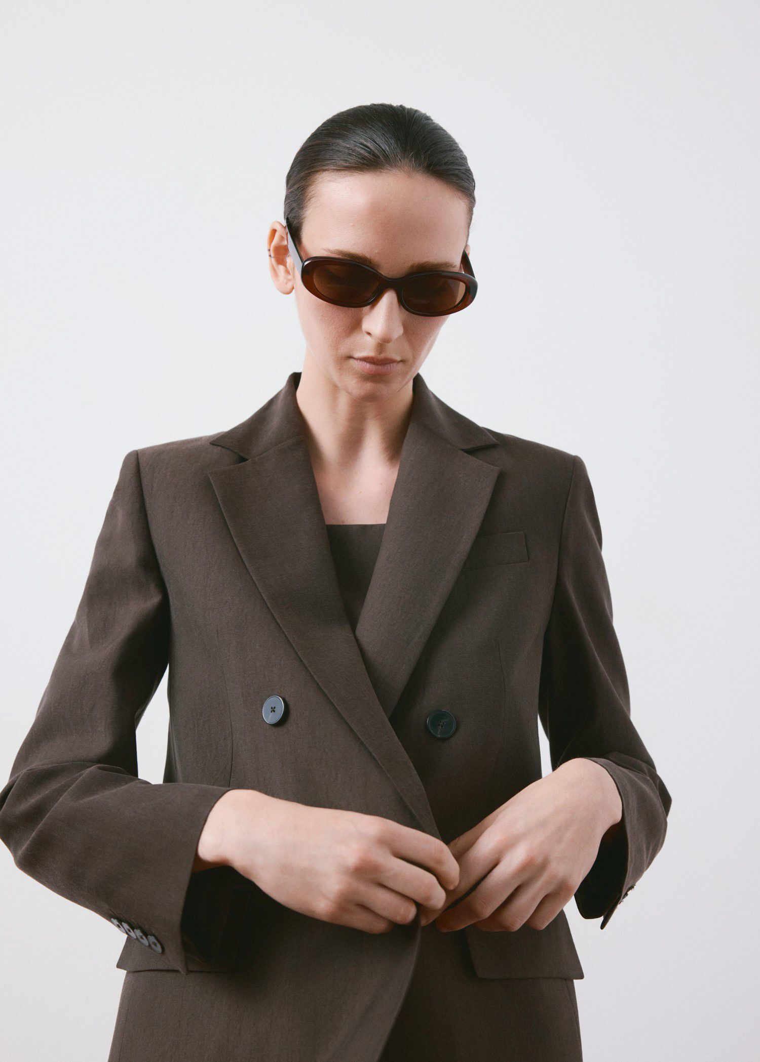 Straight-fit lyocell suit jacket