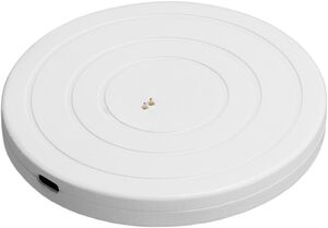 LED rechargeable base, Round, USB-C, White, 10x10 cm