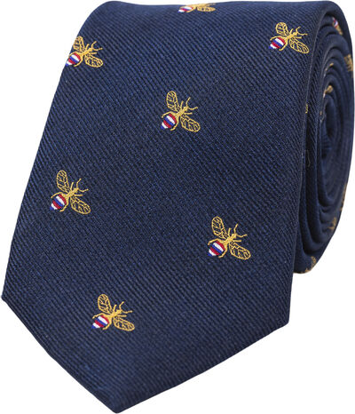 Navy Bee Silk Tie