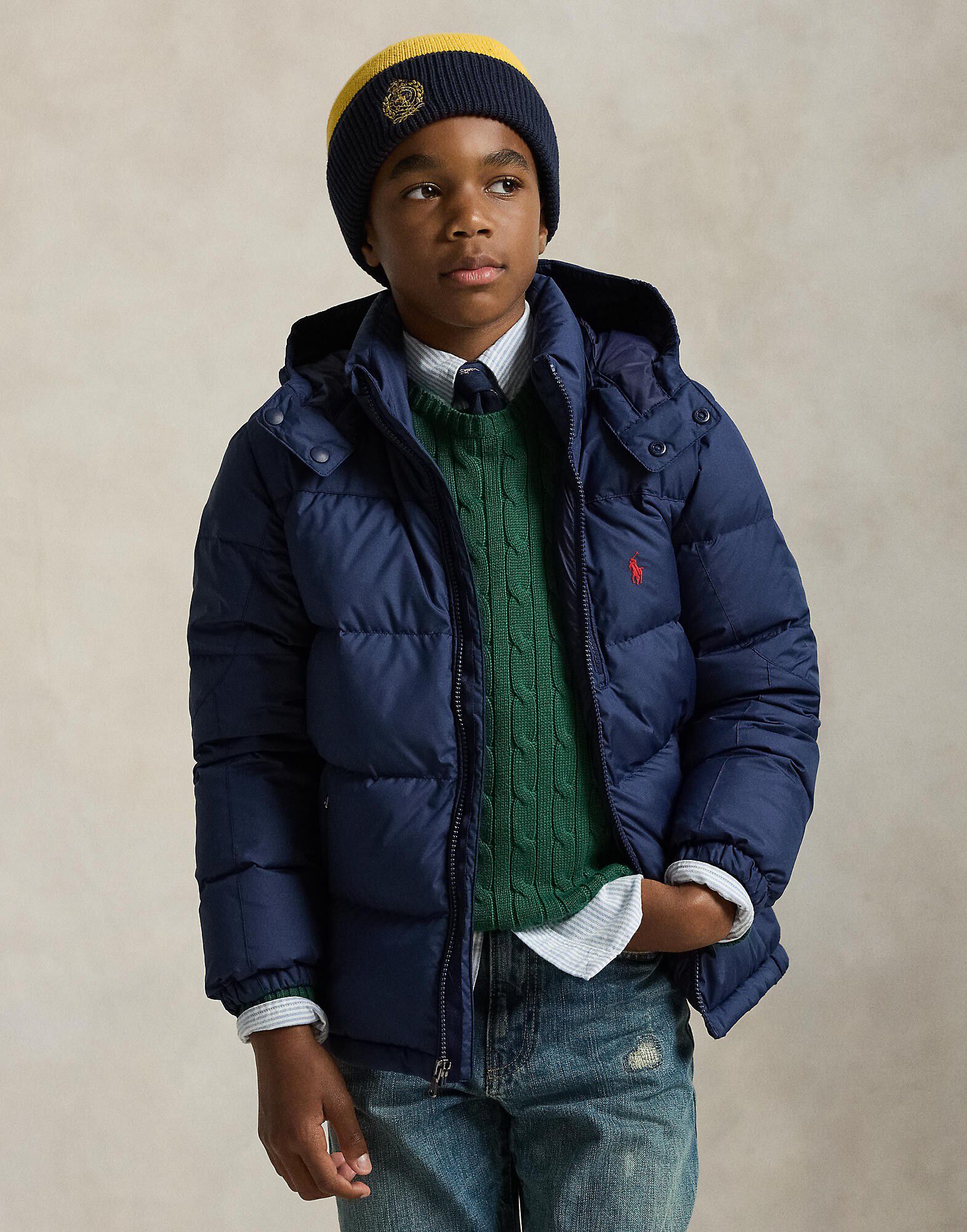Ripstop Down Hooded Jacket Teens