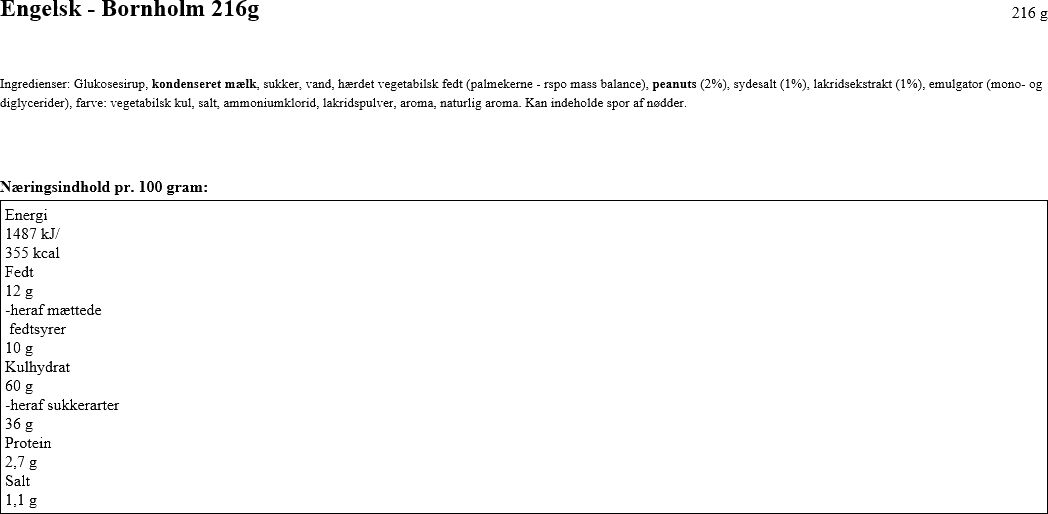 Bornholm Saltkarameller, Highlight